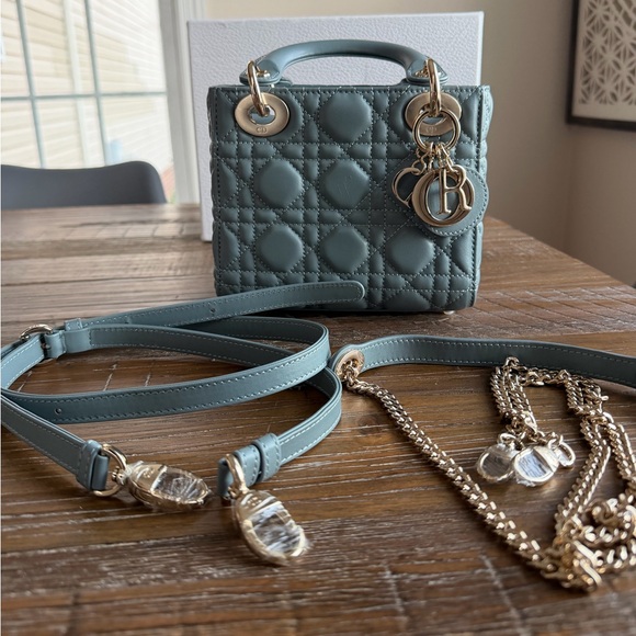 Christian Dior Cannage Mini Lady Dior Sky Blue - Picture 2 of 15
